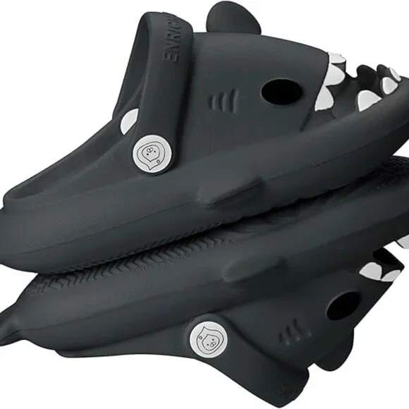 Size12-13 LittKids Shark Slides Boys Girls Toddlers Cloud Slides Cute Cartoon - Picture 3 of 9